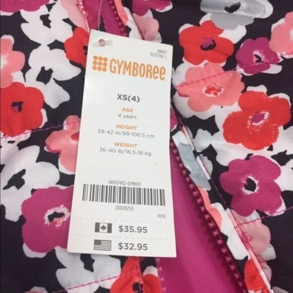 Gymboree Girl Floral Puffer Vest 4 XS - Picture 3 of 11